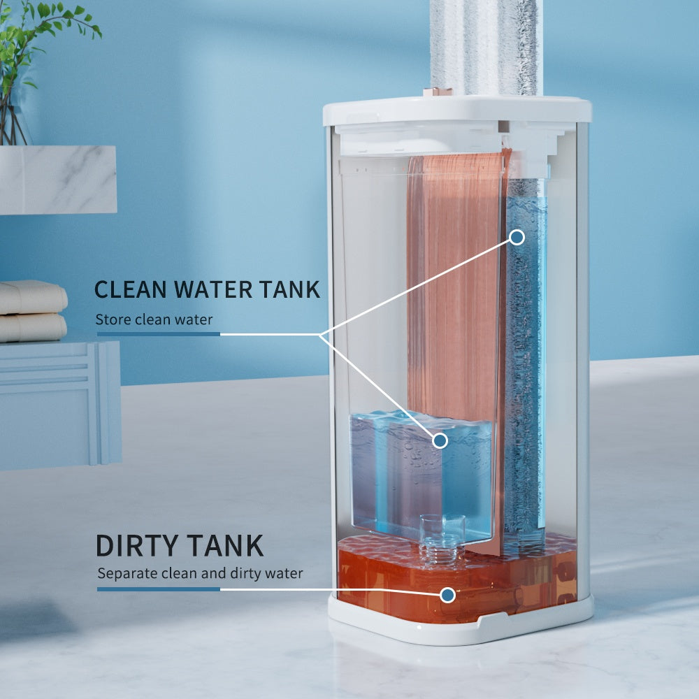Separates Dirty Water Mop, Flat Mop And Bucket For Home With Extra Refills, Stainless Steel Mop And Bucket With Wringer