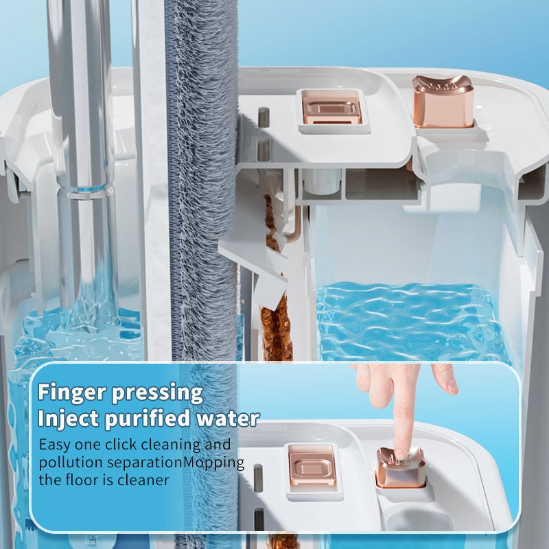 Separates Dirty Water Mop, Flat Mop And Bucket For Home With Extra Refills, Stainless Steel Mop And Bucket With Wringer