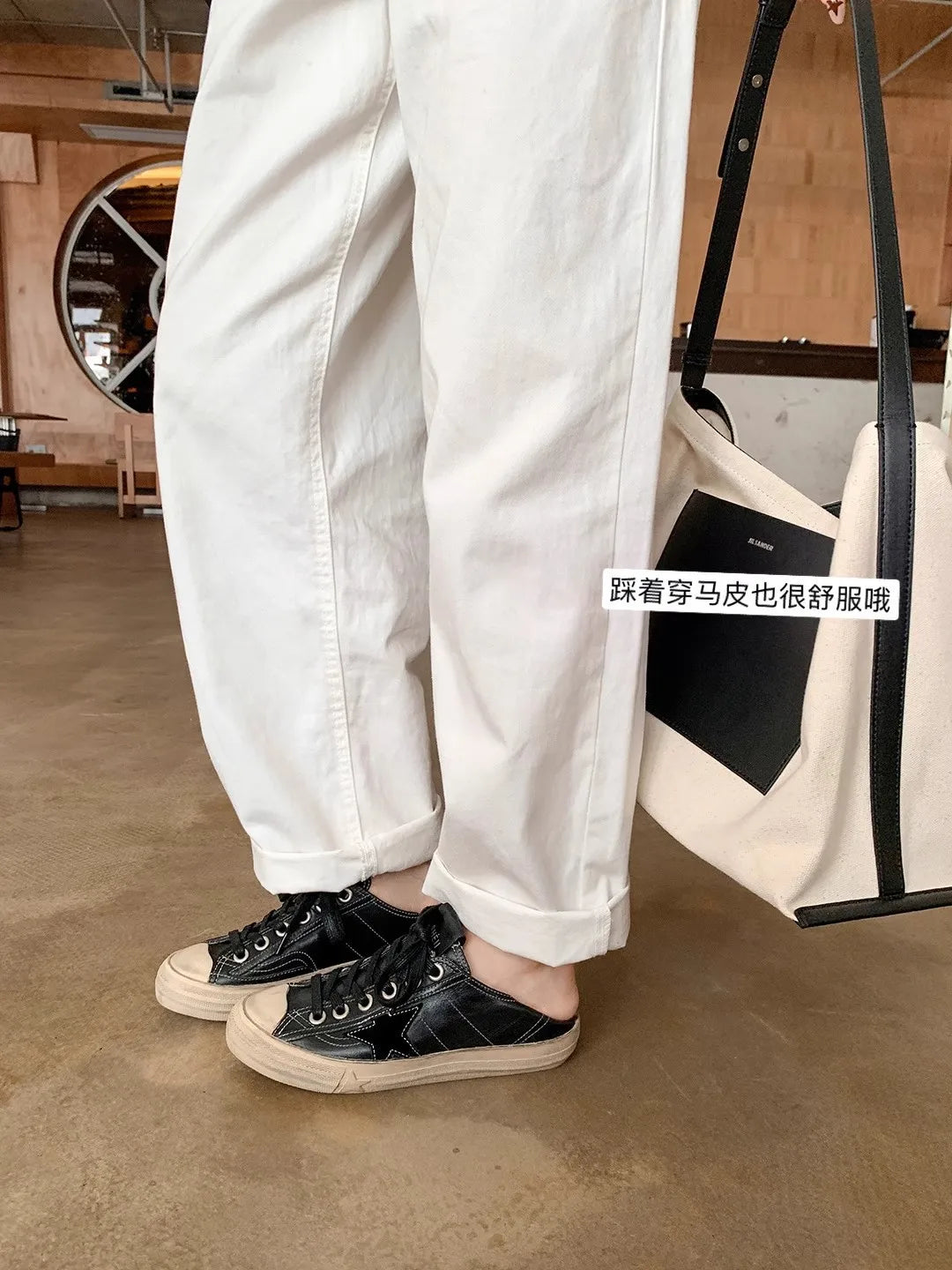2025 Washed horse leather, old stars, casual inner height increase, small dirty shoes, women's board shoes