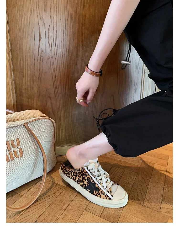 2025 Washed horse leather, old stars, casual inner height increase, small dirty shoes, women's board shoes