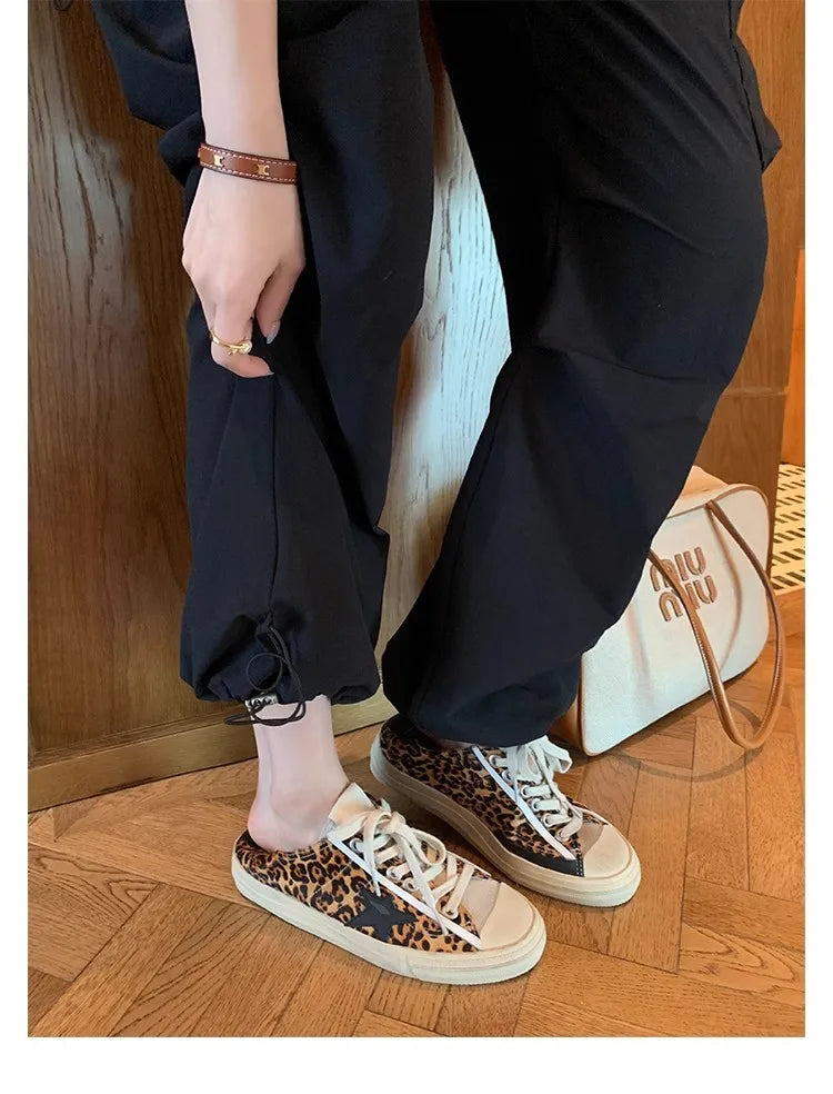 2025 Washed horse leather, old stars, casual inner height increase, small dirty shoes, women's board shoes