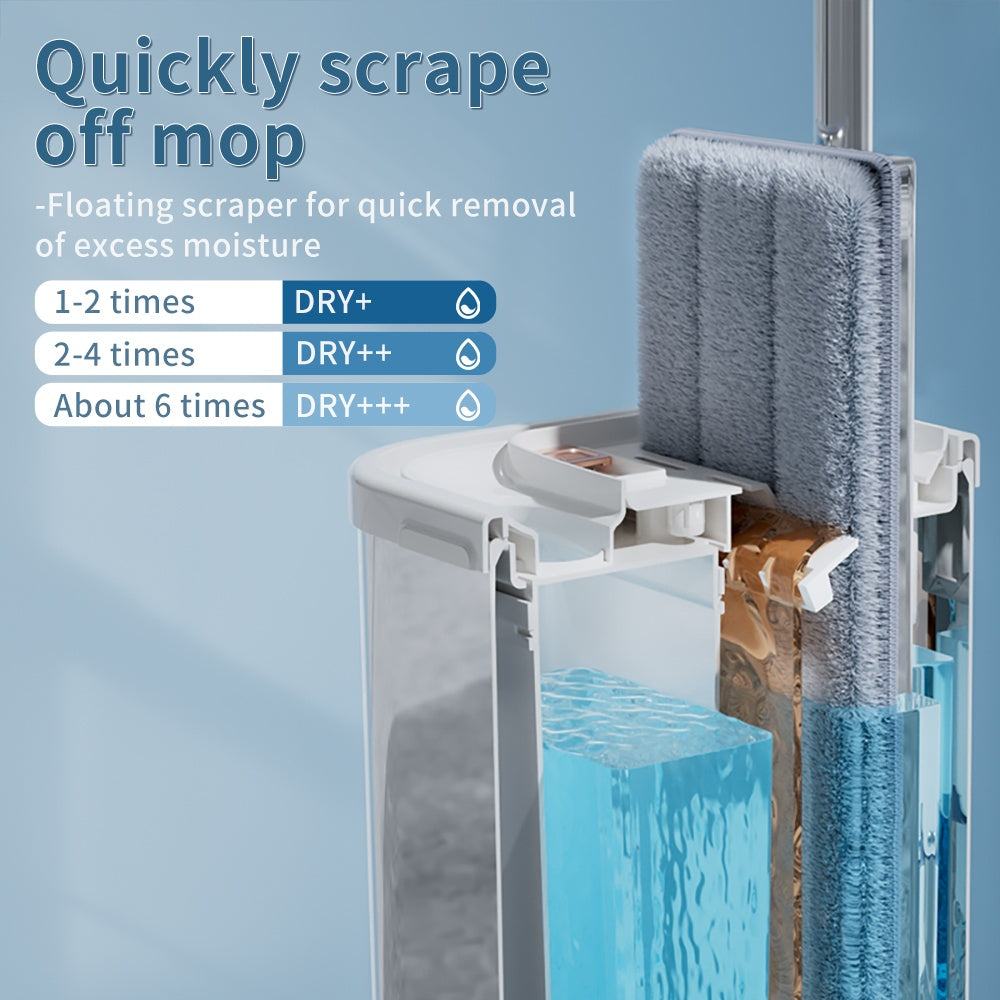 Separates Dirty Water Mop, Flat Mop And Bucket For Home With Extra Refills, Stainless Steel Mop And Bucket With Wringer