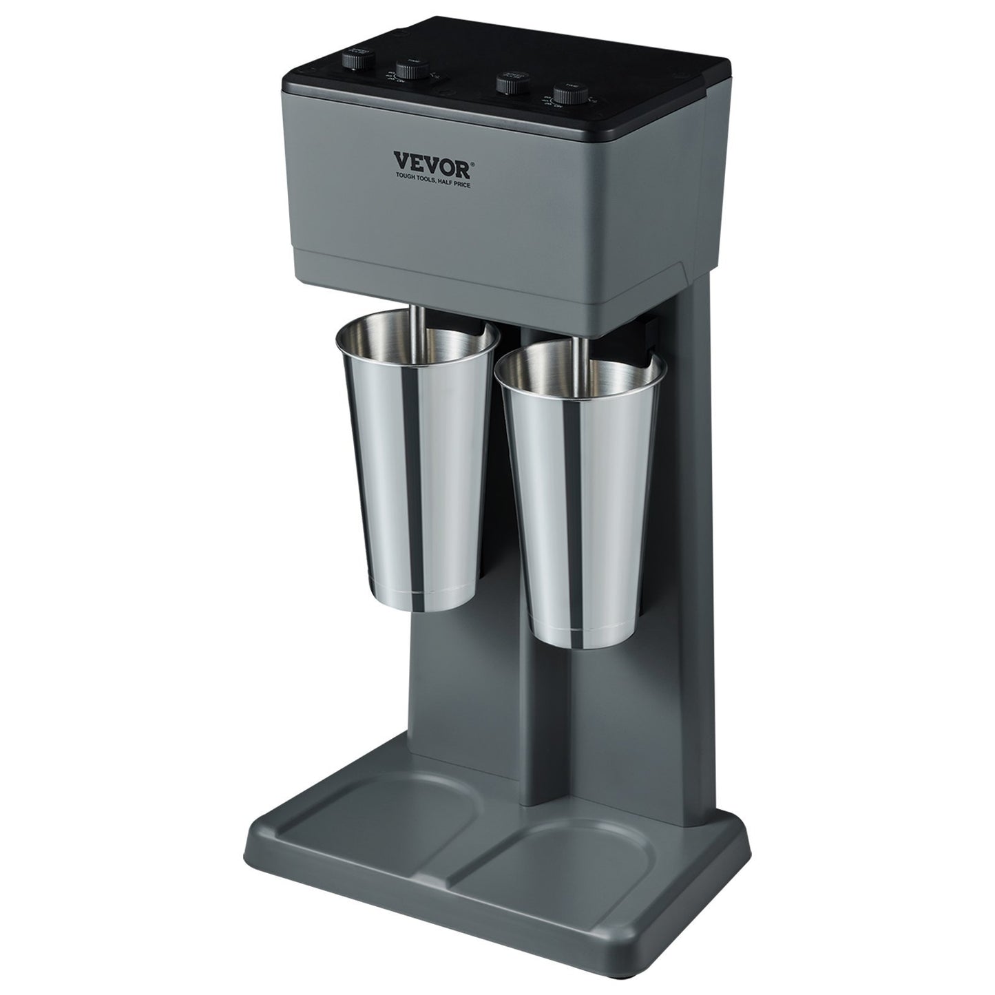 VEVOR Milkshake Maker, 375W X 2 Electric Milkshake Machine, Double Heads Drink Mixer Blender Machine, 3-Speed Milkshake Mixer With 2 X 820 Ml Stainless Steel Cups, For Commercial And Home