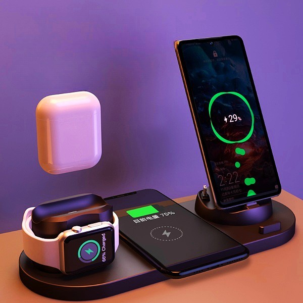 6-in-1 Wireless Charging Station for iPhone & Watch