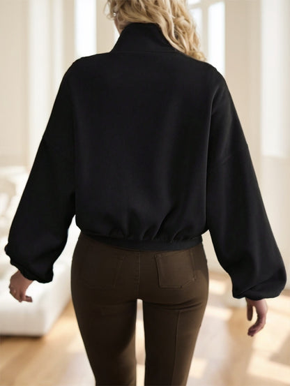 Women's Zip-Up Drawstring Long Sleeve Casual Hooded Sweatshirt Jacket