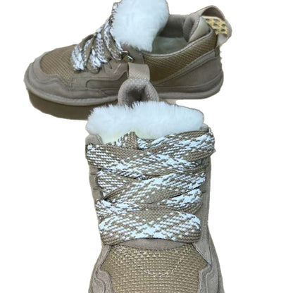 Sneaker Women Lowmel Leather Snow Fleece-lined Winter Warm Thick Cotton Shoes