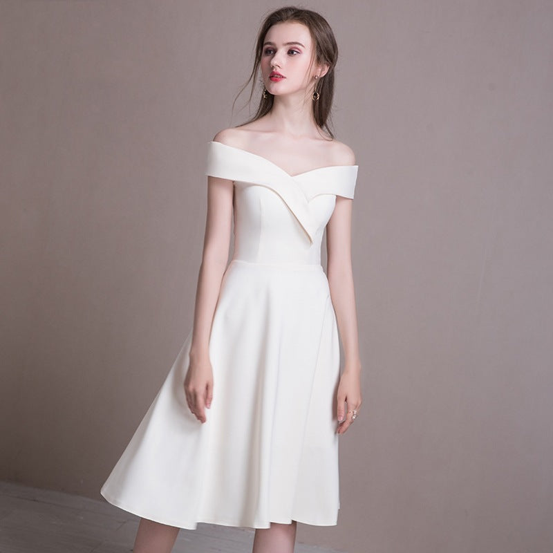 Daily Can Wear One-shoulder Evening Dress Party Dress