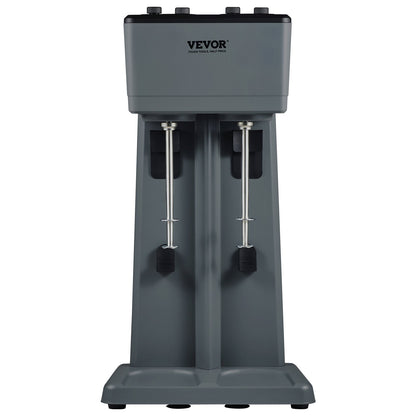 VEVOR Milkshake Maker, 375W X 2 Electric Milkshake Machine, Double Heads Drink Mixer Blender Machine, 3-Speed Milkshake Mixer With 2 X 820 Ml Stainless Steel Cups, For Commercial And Home