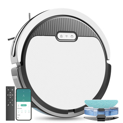 Robot Vacuum And Mop, 3 In 1 Combo Cleaner For Home With Pet Hair And Hard Floor, 5000Pa Suction, 120 Mins Run Time,Self-Charging,Super Thin Body