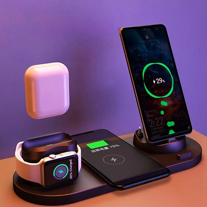 6-in-1 Wireless Charging Station for iPhone & Watch